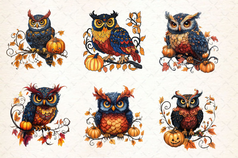 Fall Owl Halloween Owl Clipart Bundle - CraftNest - Digital Crafting and Art