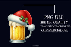 Christmas Beer Cup Clipart Bundle - CraftNest - Digital Crafting and Art