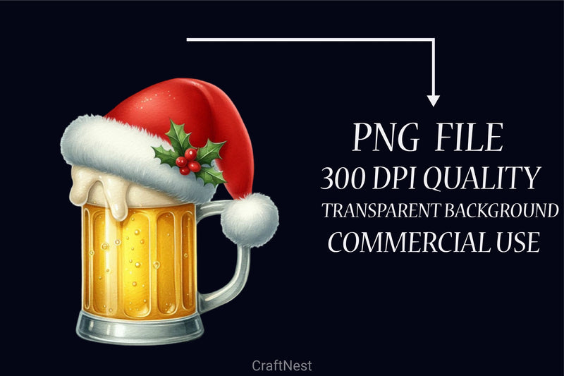 Christmas Beer Cup Clipart Bundle - CraftNest - Digital Crafting and Art