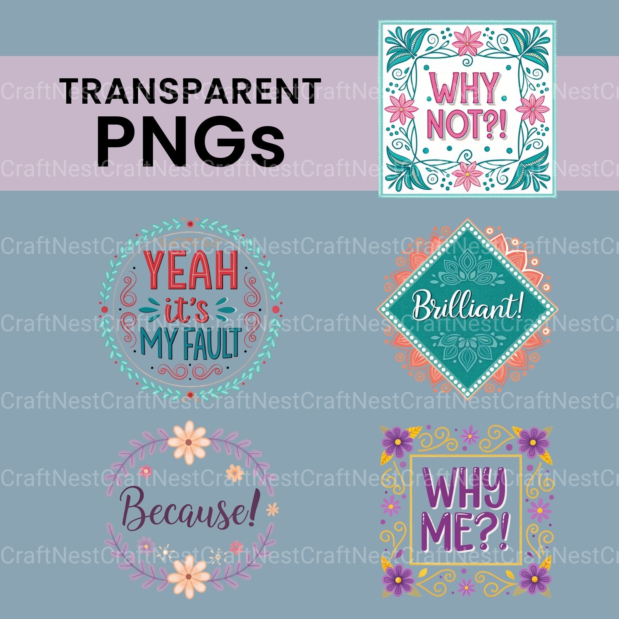 Sarcastic Words Clipart Bundle - CraftNest - Digital Crafting and Art