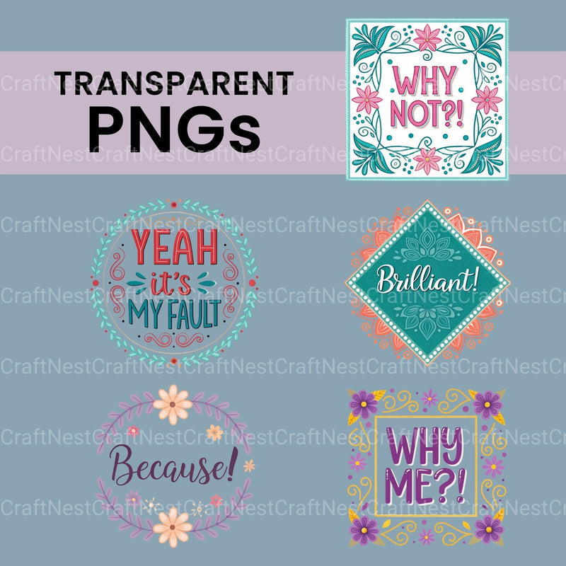 Sarcastic Words Clipart Bundle - CraftNest - Digital Crafting and Art
