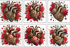 Valentine Steampunk Heart Clipart Bundle - CraftNest - Digital Crafting and Art