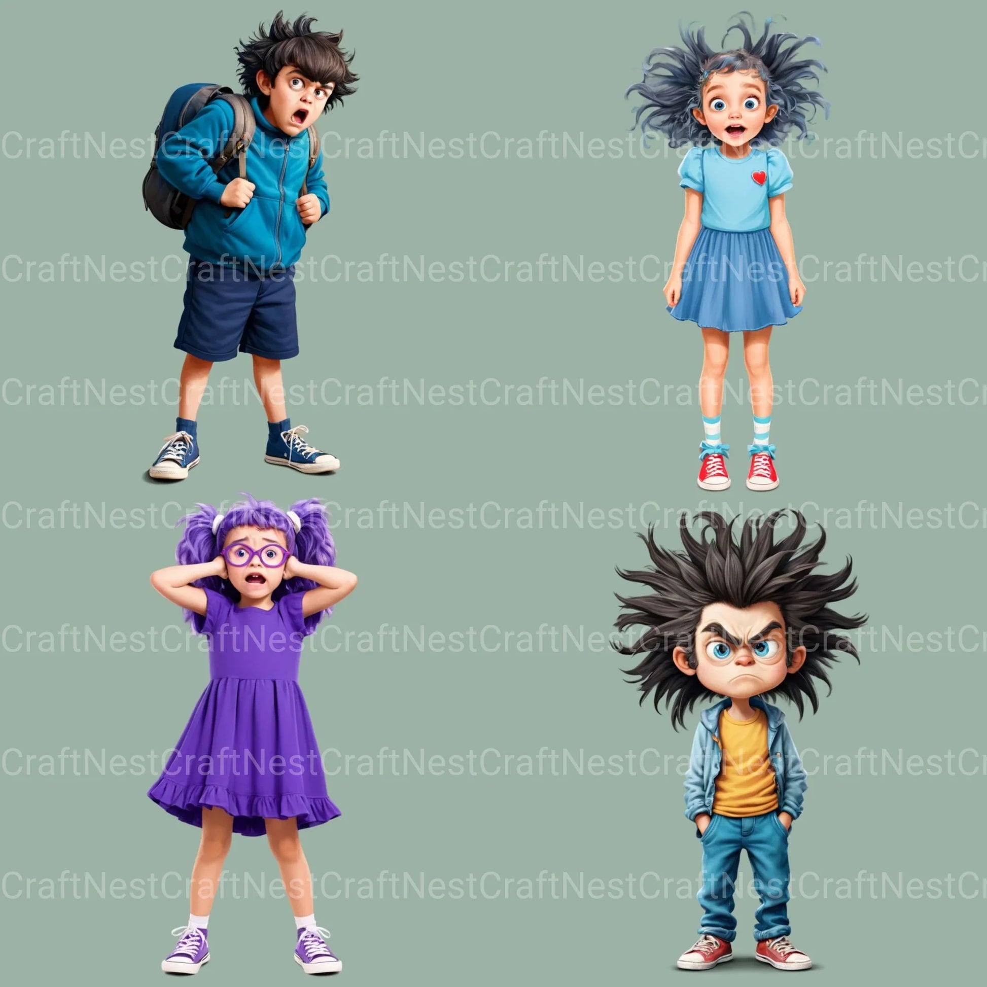 Quirky Kids Clipart Bundle - CraftNest - Digital Crafting and Art