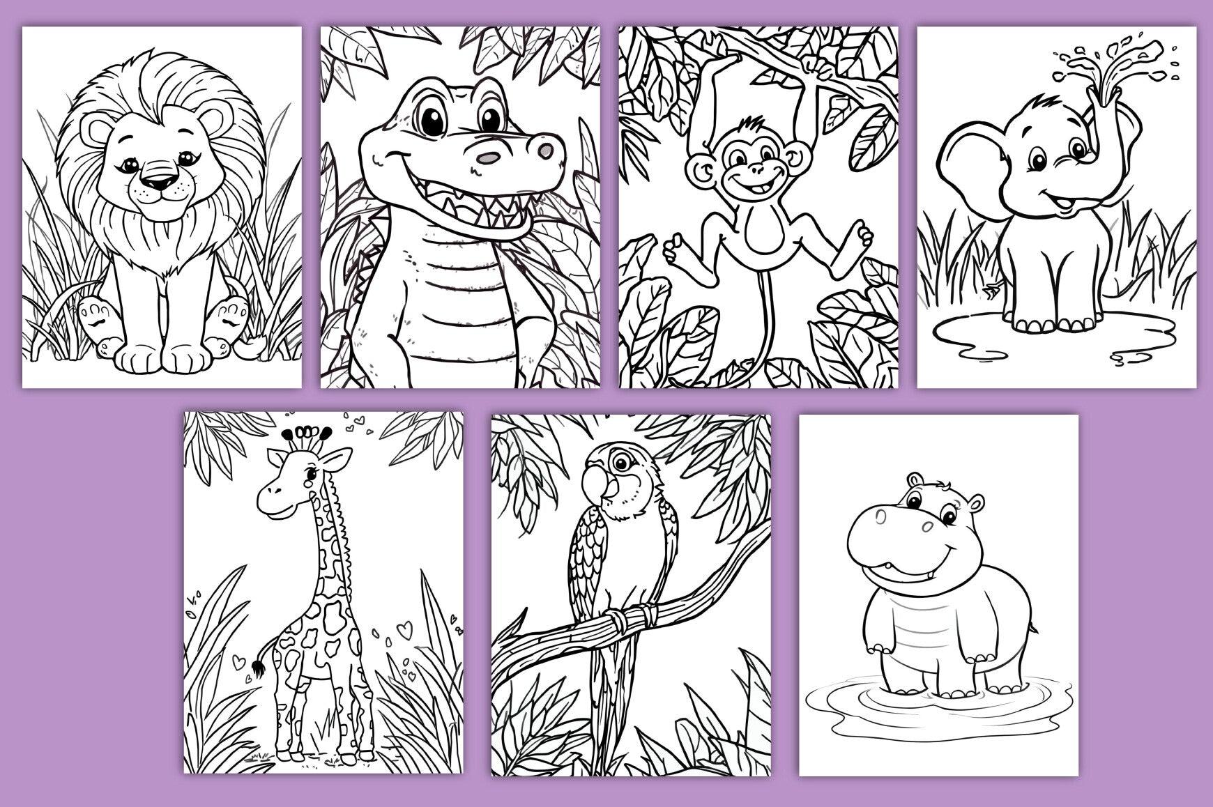 Bold Jungle Animal Coloring Book