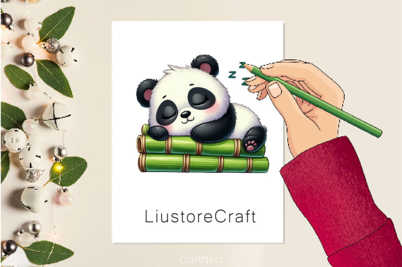 Bamboo Panda Cub Clipart Bundle 2 - CraftNest - Digital Crafting and Art