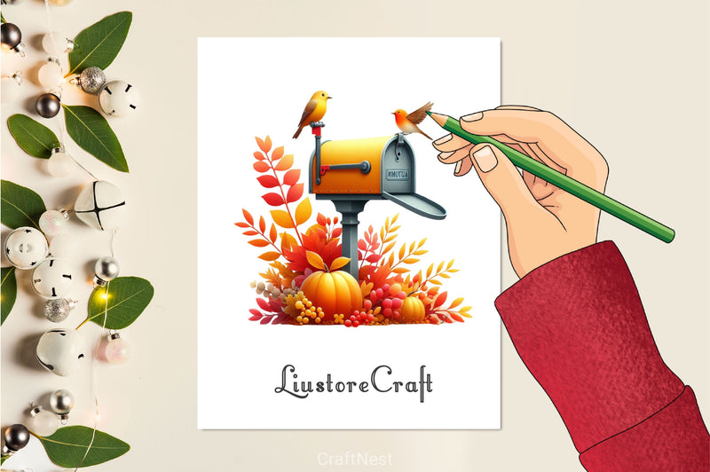 Autumn Mailbox Clipart Bundle - CraftNest - Digital Crafting and Art