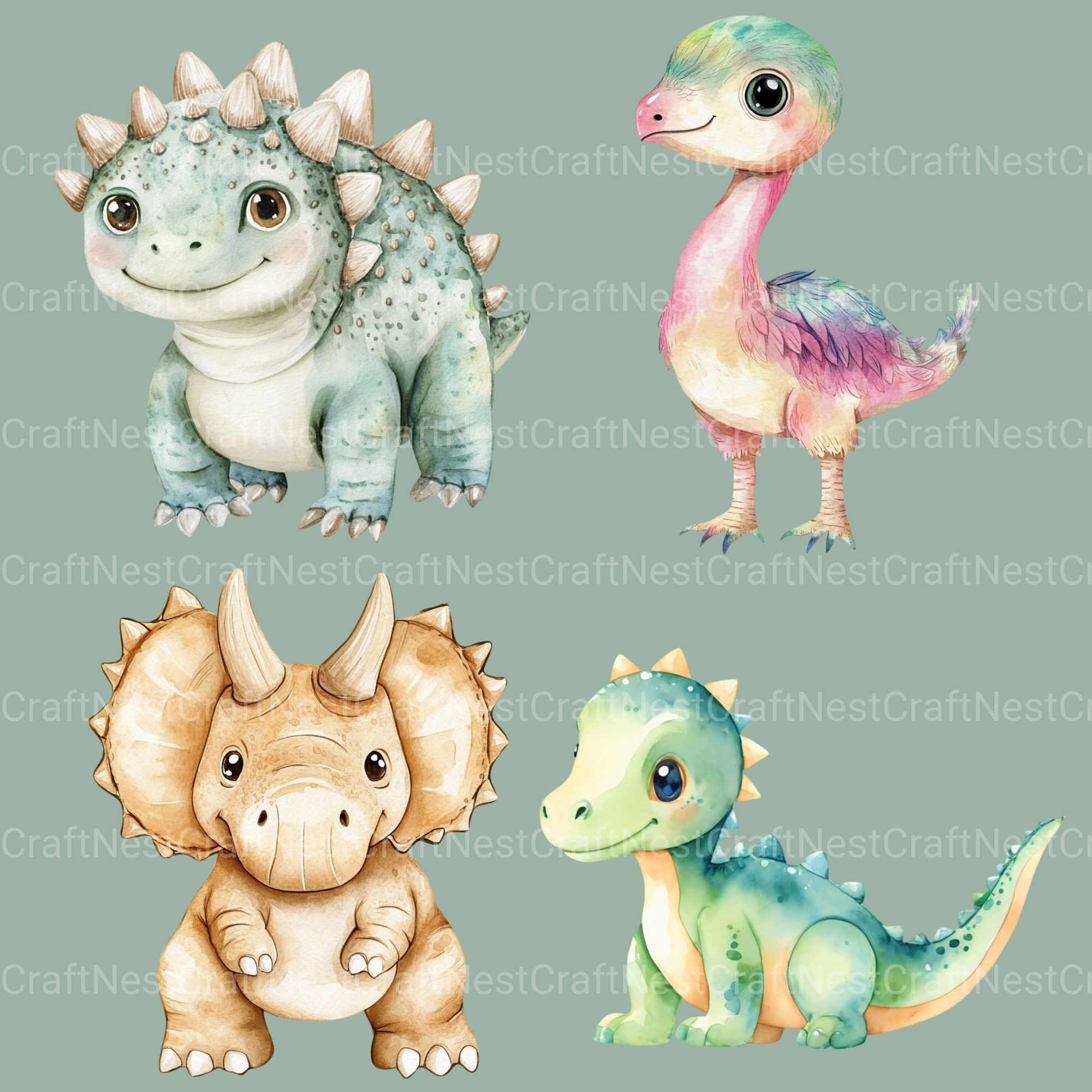 Dinosaurs Clipart Bundle 3 - CraftNest - Digital Crafting and Art