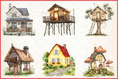 Tiny Houses Clipart Bundle - CraftNest - Digital Crafting and Art