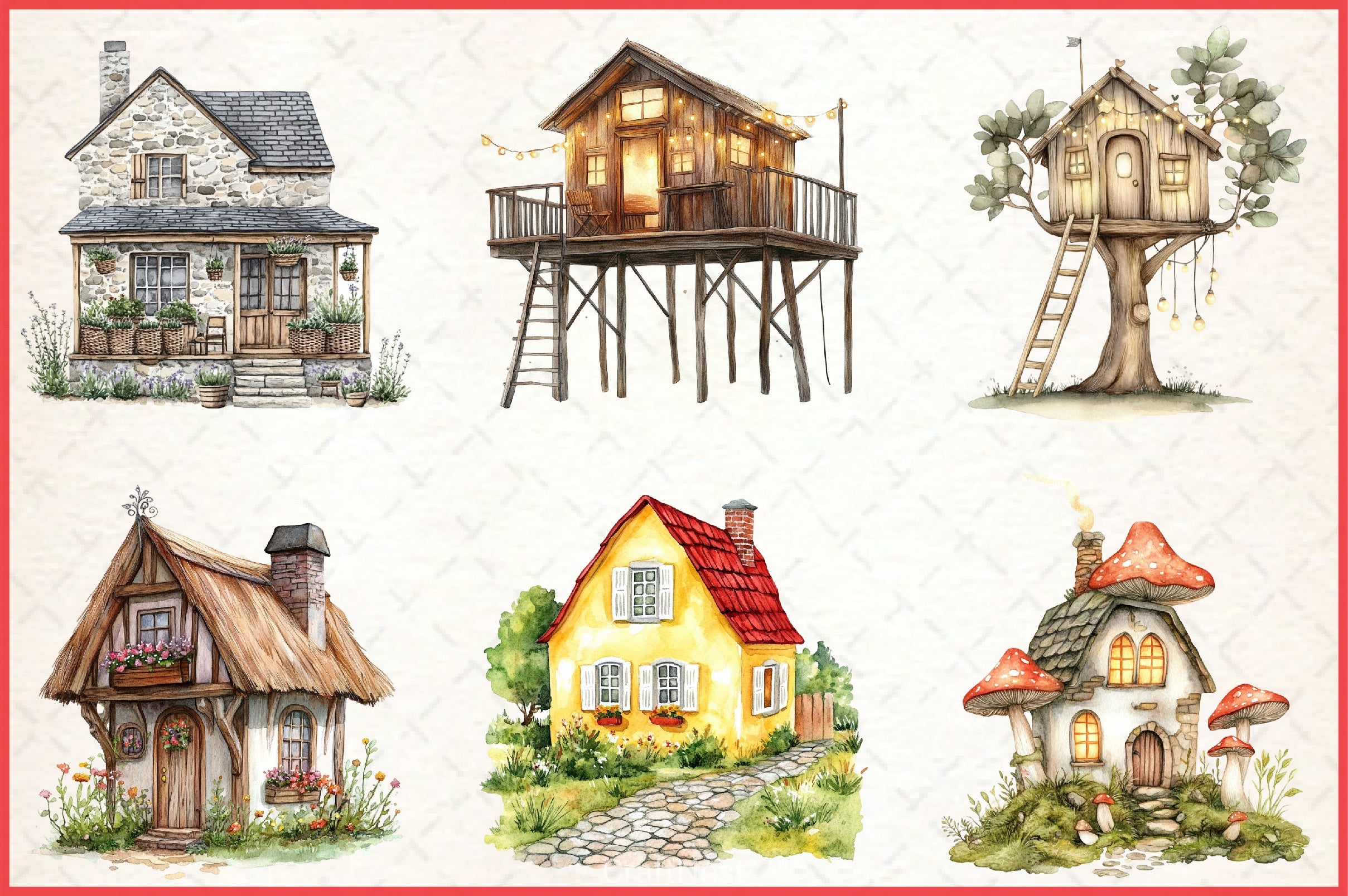 Tiny Houses Clipart Bundle - CraftNest - Digital Crafting and Art