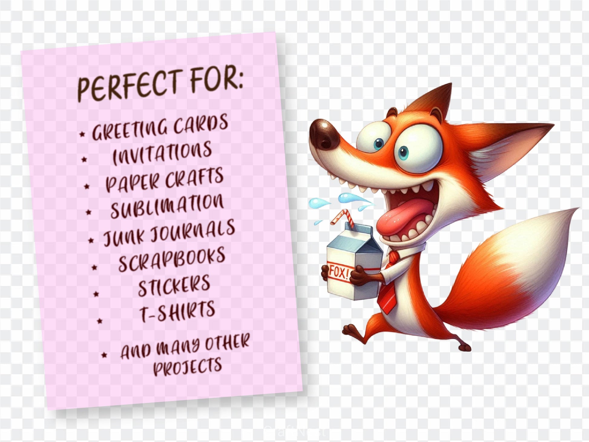 Funny Fox Clipart Bundle - CraftNest - Digital Crafting and Art
