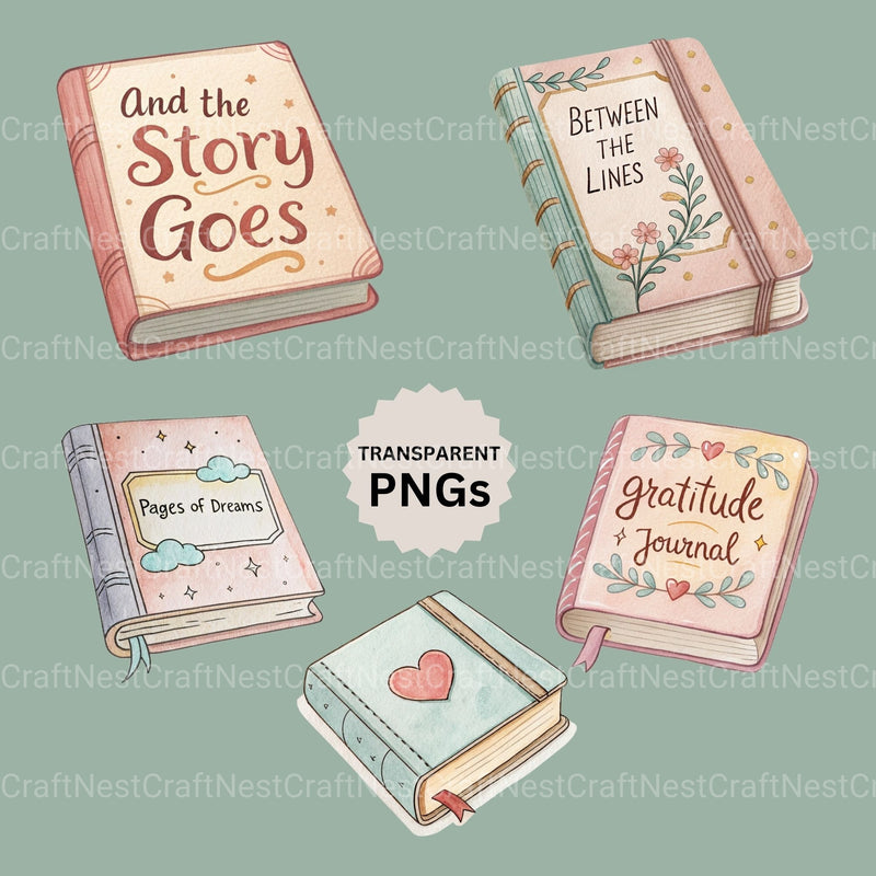 Books Clipart Bundle 4 - CraftNest - Digital Crafting and Art