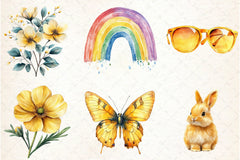 Yellow Spring Clipart Bundle - CraftNest - Digital Crafting and Art