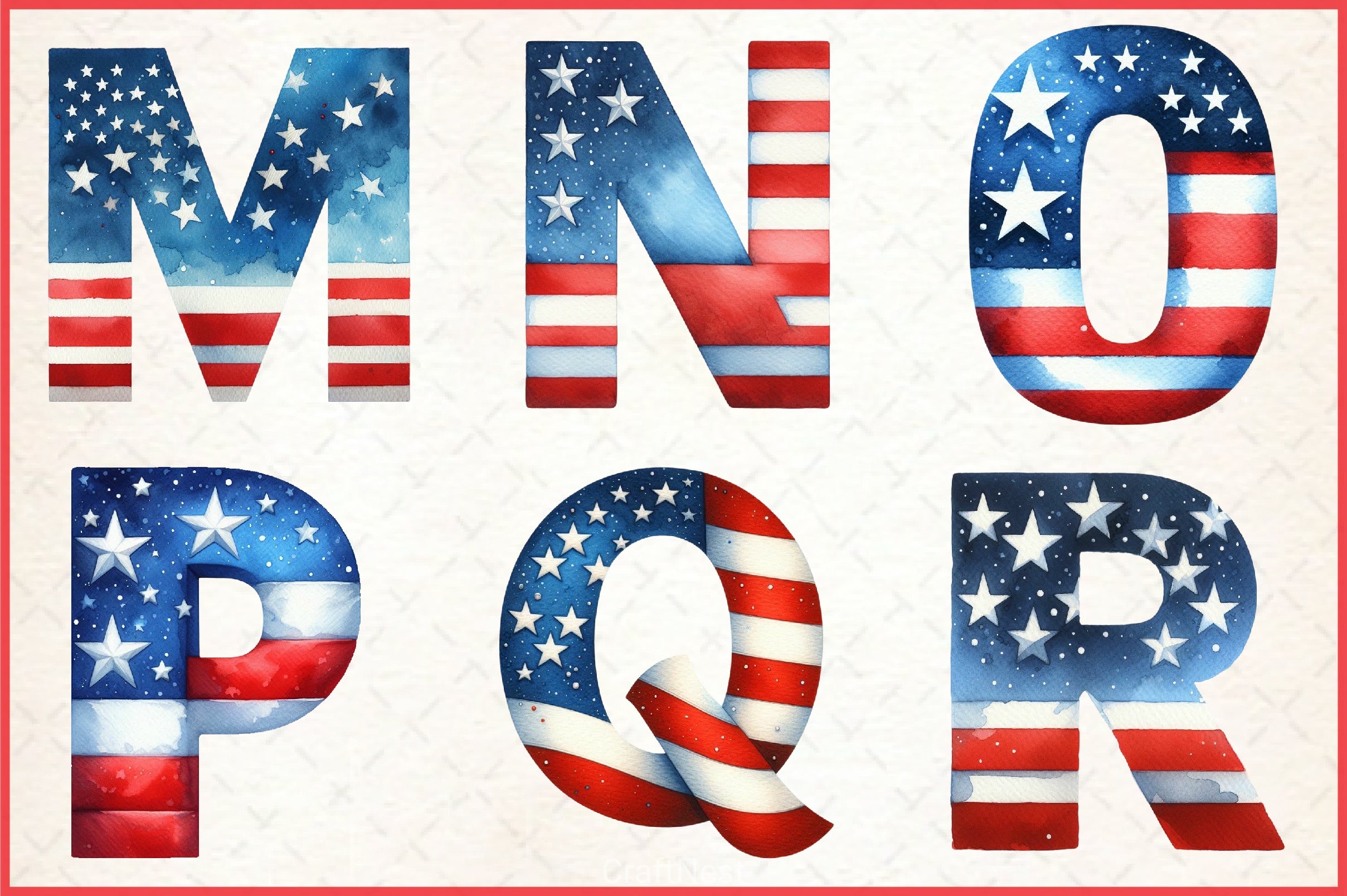4th of July Alphabet Clipart Bundle - CraftNest - Digital Crafting and Art