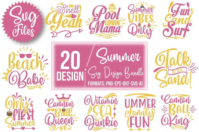 Summer SVG Bundle 1 - CraftNest - Digital Crafting and Art