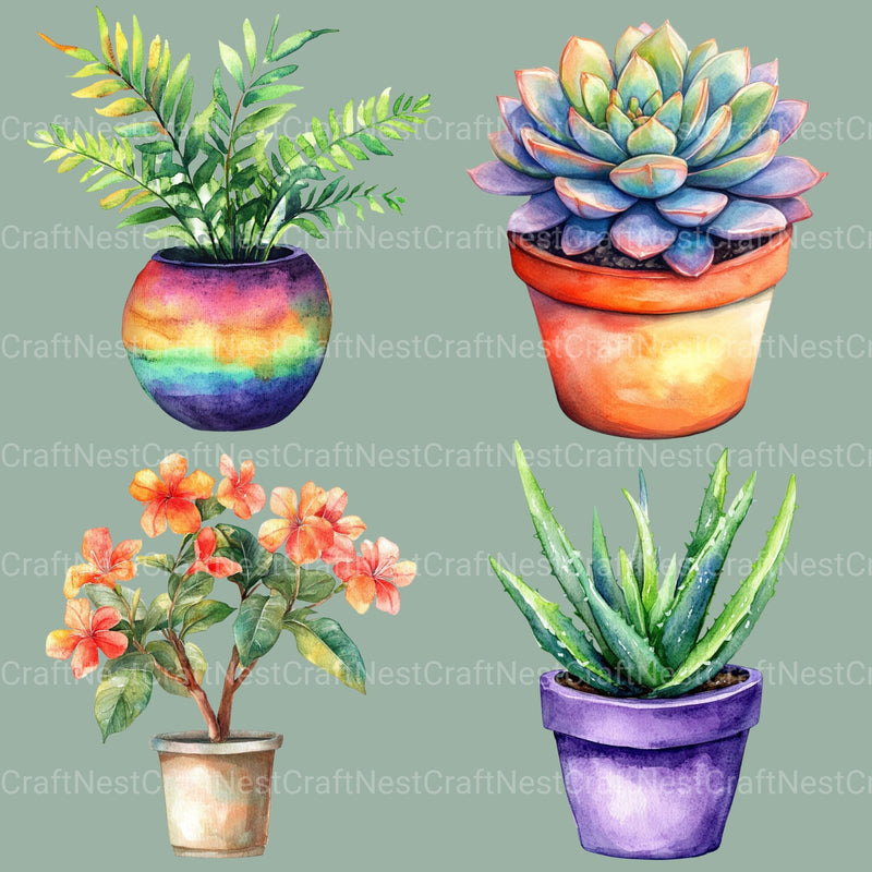 Houseplants Clipart Bundle - CraftNest - Digital Crafting and Art