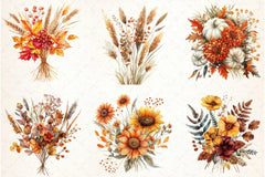 Autumn Bouquets Clipart Bundle - CraftNest - Digital Crafting and Art