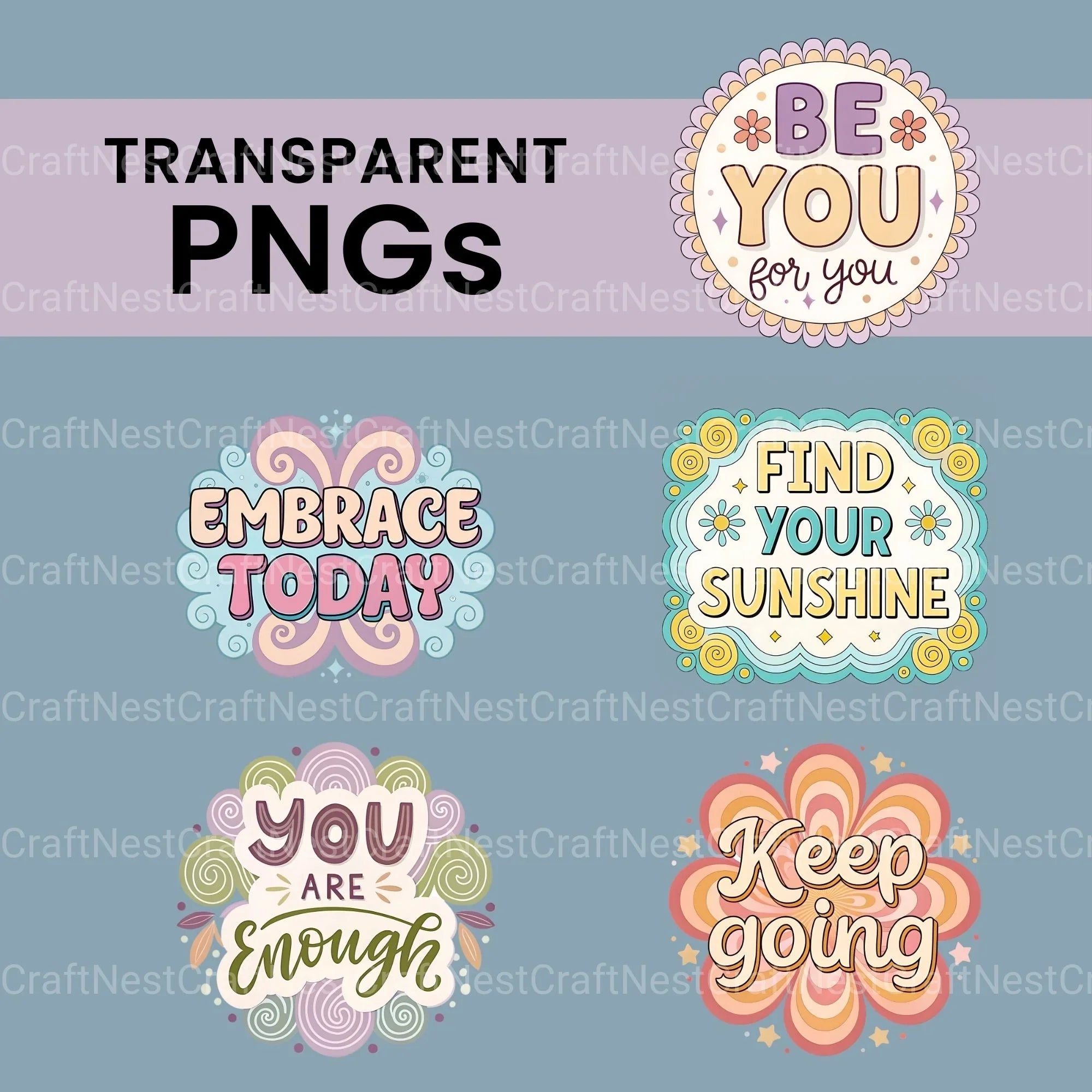 Positive Quotes Clipart Bundle - CraftNest - Digital Crafting and Art