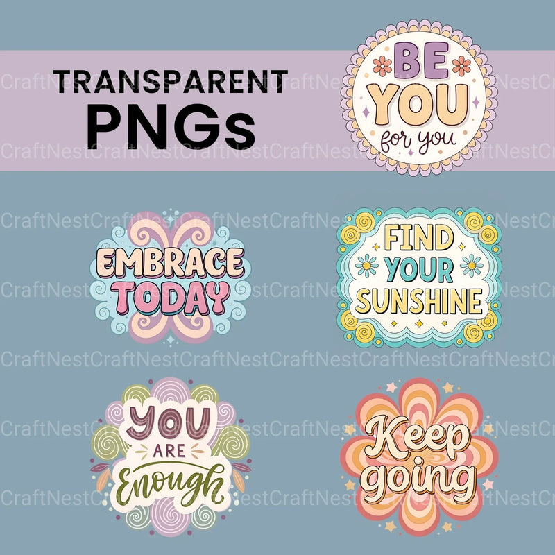 Positive Quotes Clipart Bundle - CraftNest - Digital Crafting and Art