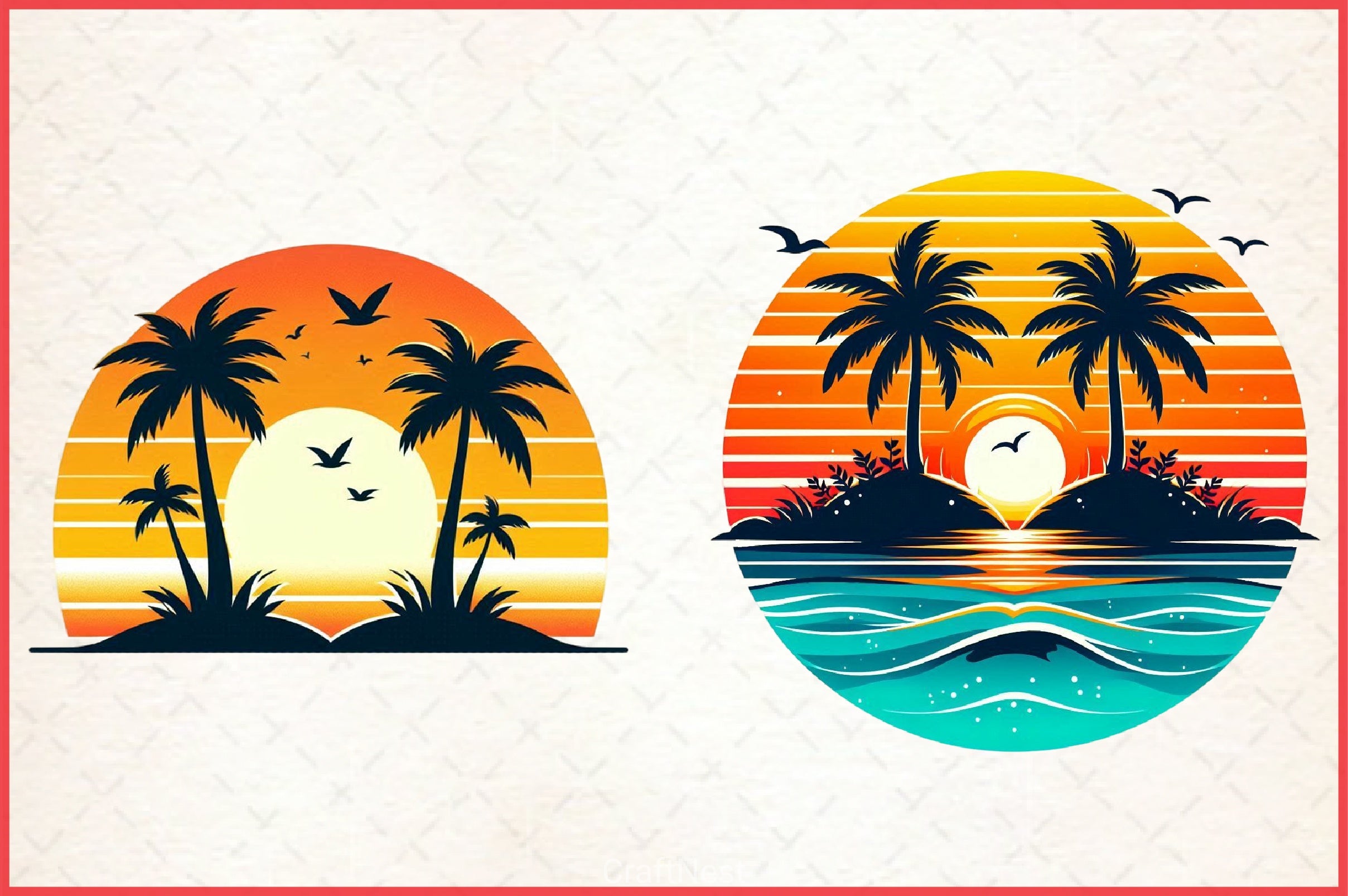 Summer Sunset Clipart Bundle - CraftNest - Digital Crafting and Art