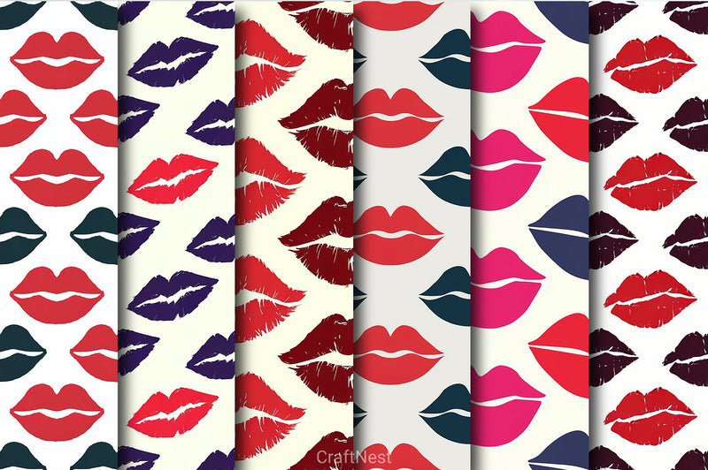 Kisses Xoxo Love Digital Paper - CraftNest - Digital Crafting and Art