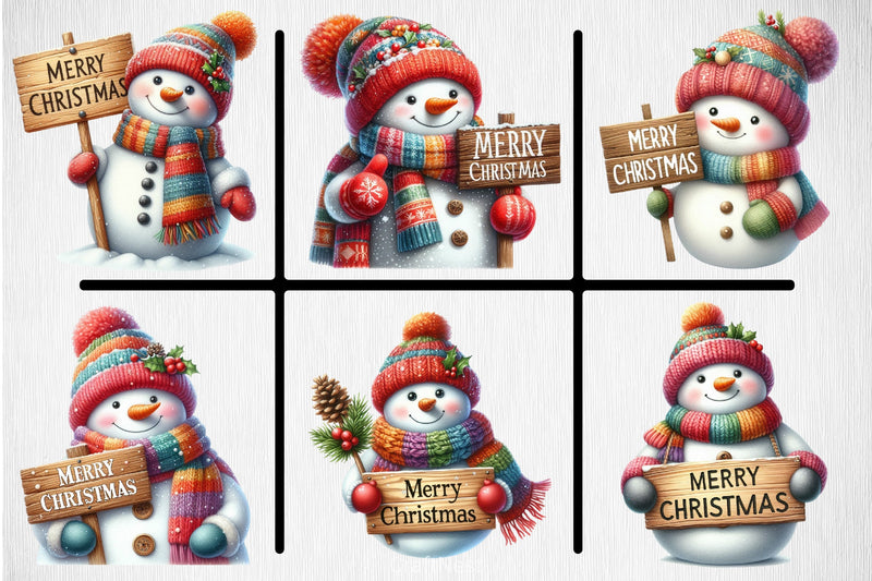 Cute Christmas Snowman Clipart Bundle 20 - CraftNest - Digital Crafting and Art