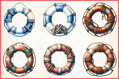 Lifebuoy Clipart Bundle - CraftNest - Digital Crafting and Art