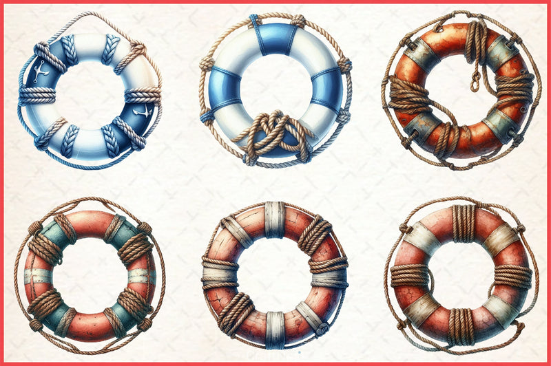 Lifebuoy Clipart Bundle - CraftNest - Digital Crafting and Art