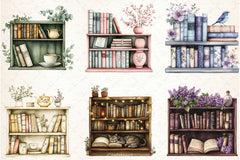 Spring Bookshelf Clipart Bundle 1 - CraftNest - Digital Crafting and Art