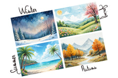Seasons Landscape Clipart Bundle - CraftNest - Digital Crafting and Art