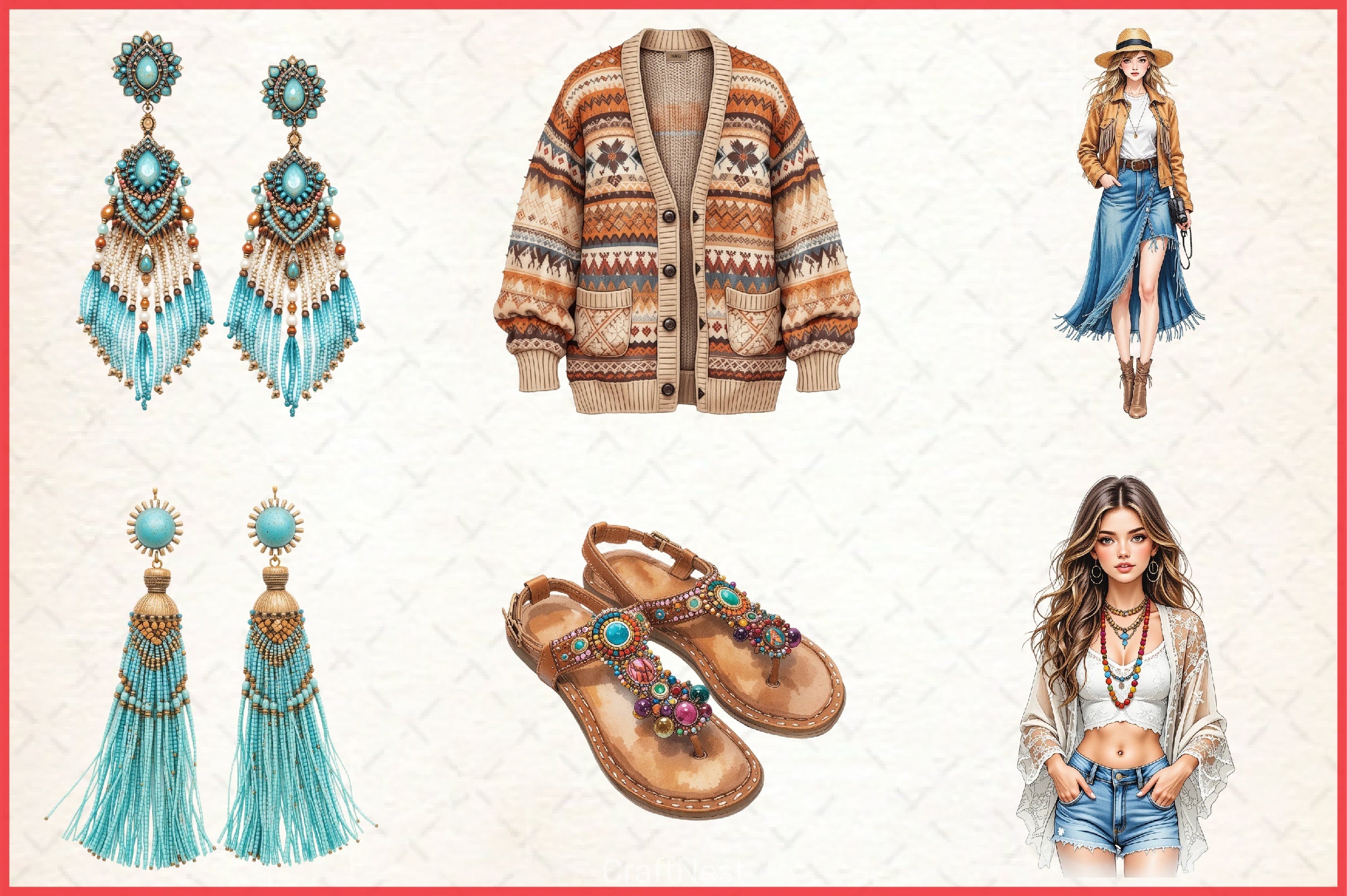 Summer Girl Fashion Clipart Bundle - CraftNest - Digital Crafting and Art