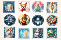 Christmas Stamps Clipart Bundle 2 - CraftNest - Digital Crafting and Art