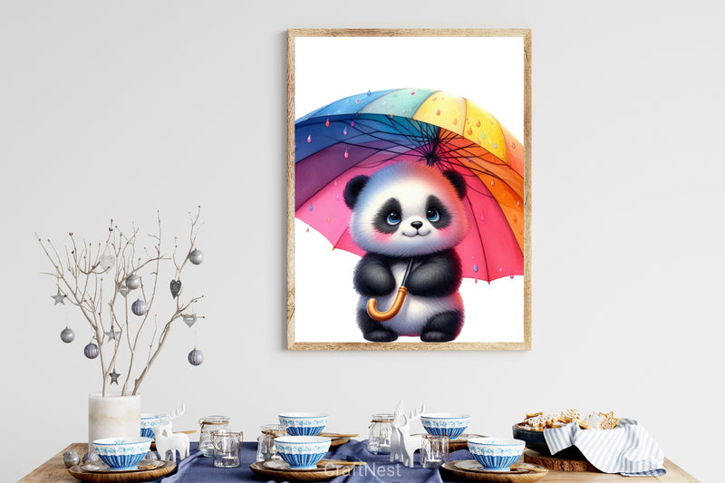 Rainbow Panda Clipart Bundle - CraftNest - Digital Crafting and Art