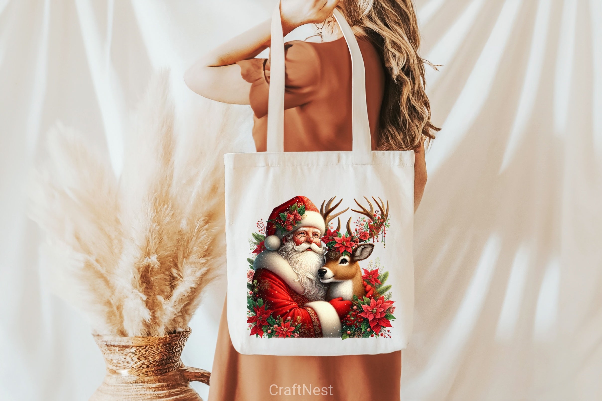 Santa Claus & Reindeer Clipart Bundle - CraftNest - Digital Crafting and Art