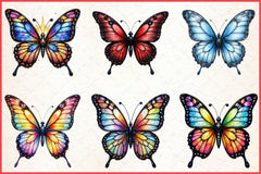 Colorful Butterfly Stained Glass Clipart Bundle - CraftNest - Digital Crafting and Art