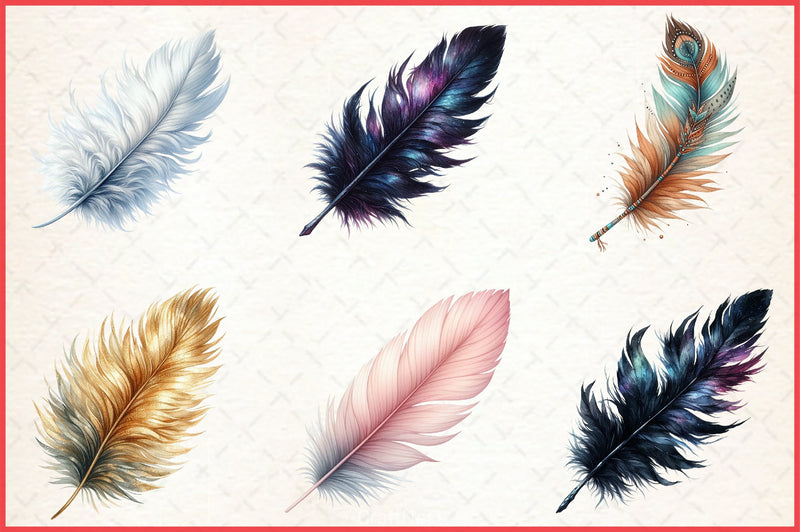 Feathers Clipart Bundle - CraftNest - Digital Crafting and Art