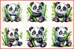 Cute Panda Clipart Bundle - CraftNest - Digital Crafting and Art
