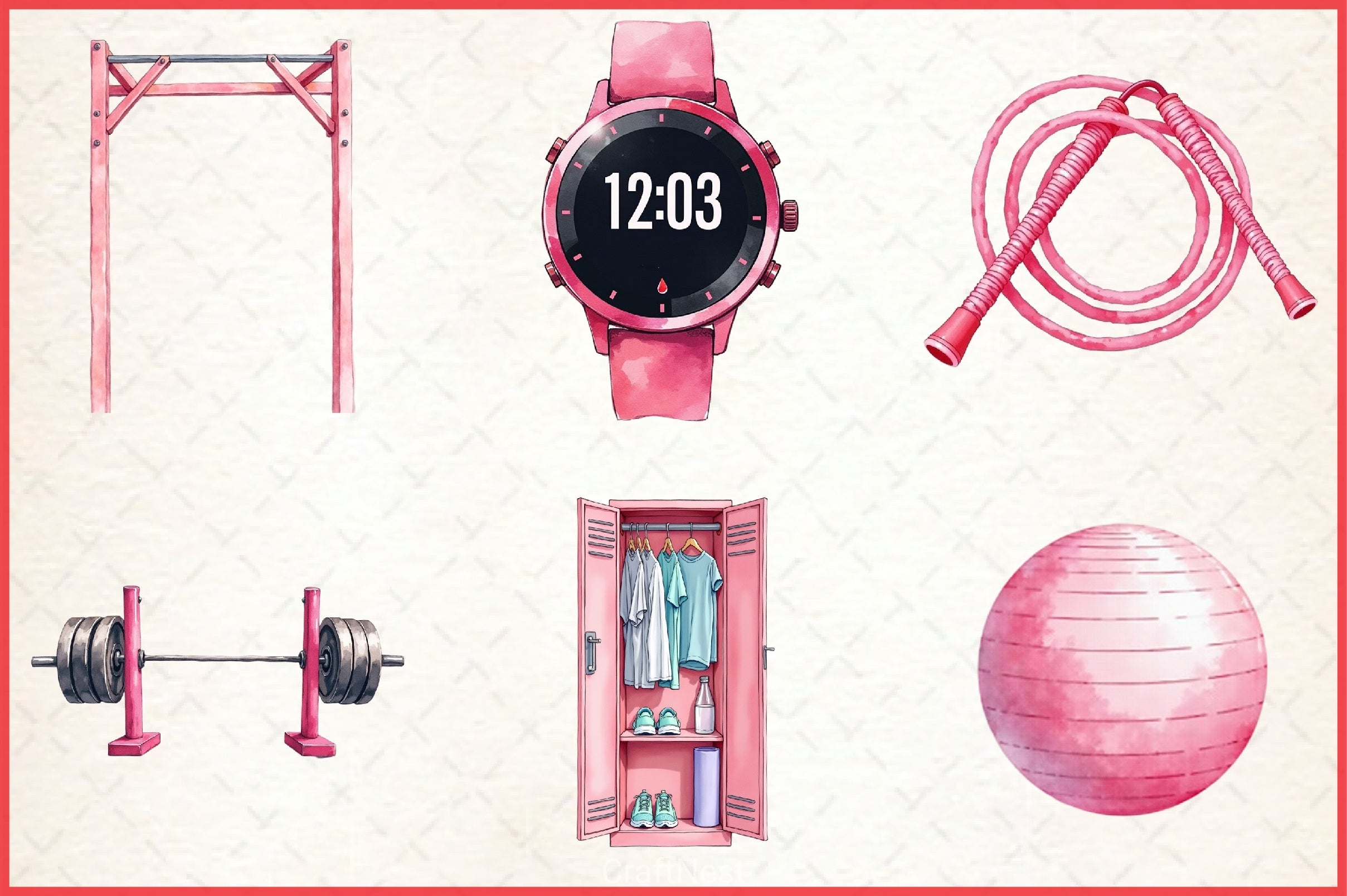 Gym Workout Clipart Bundle - CraftNest - Digital Crafting and Art