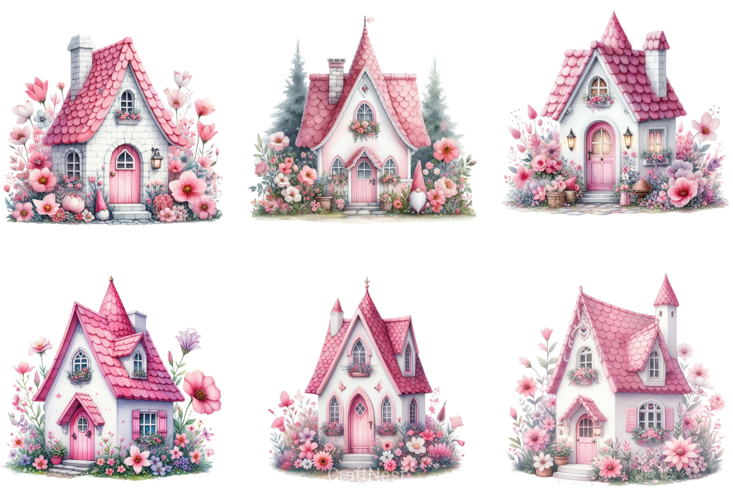 Gnome House Clipart Bundle - CraftNest - Digital Crafting and Art