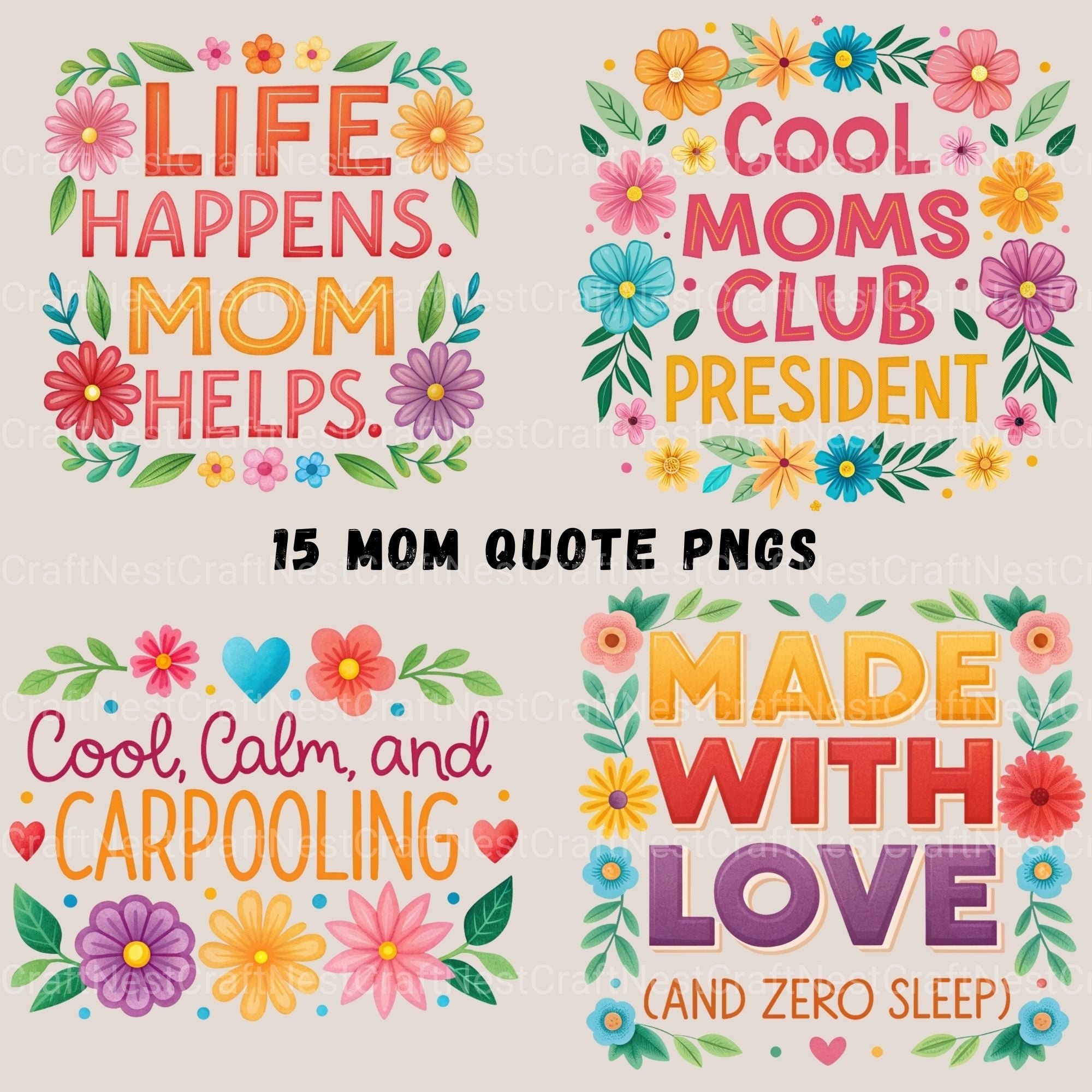 Mom Quotes Clipart Bundle - CraftNest - Digital Crafting and Art