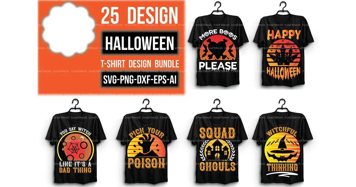 Halloween T-Shirt SVG Bundle - CraftNest - Digital Crafting and Art