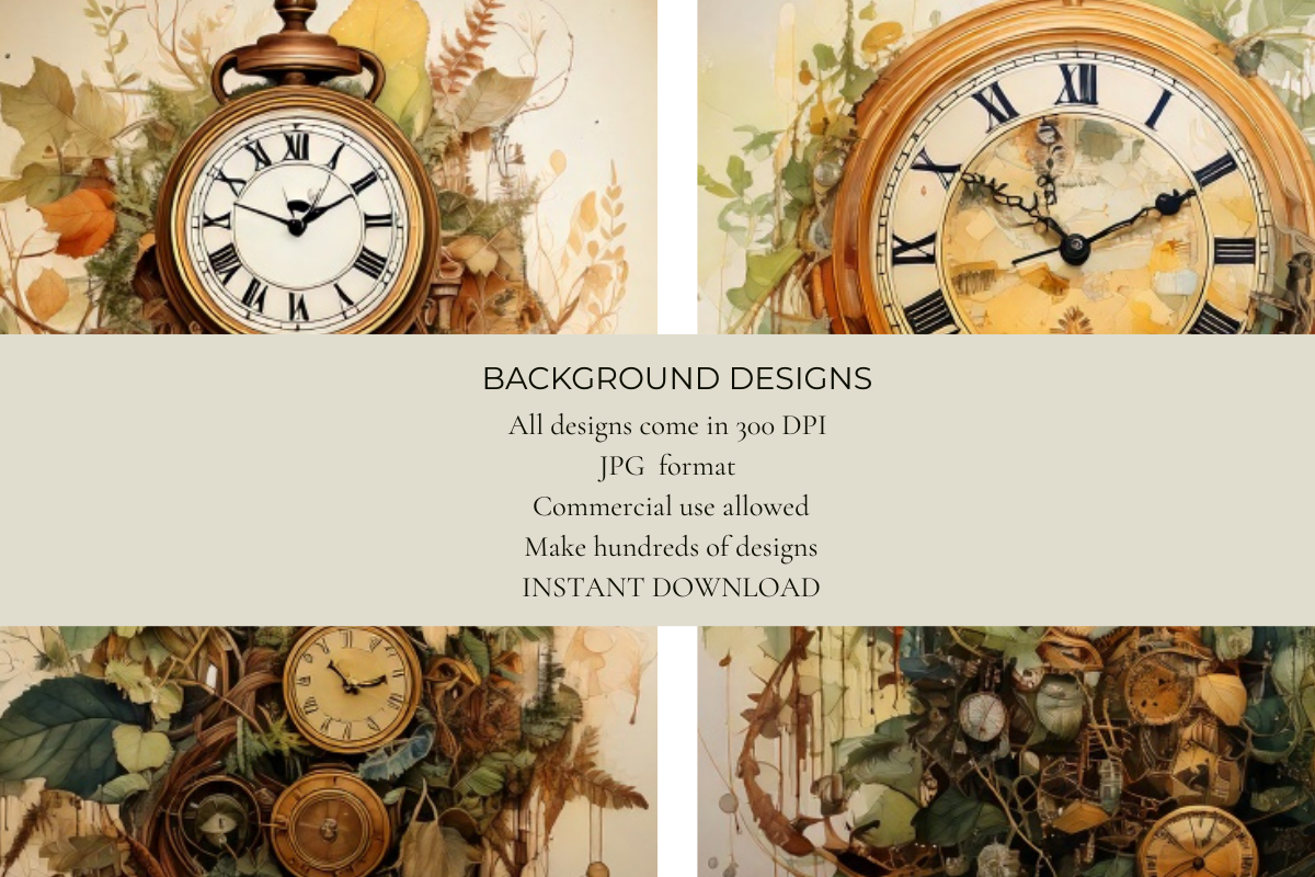 Botanical Timekeepers Junk Journal Papers