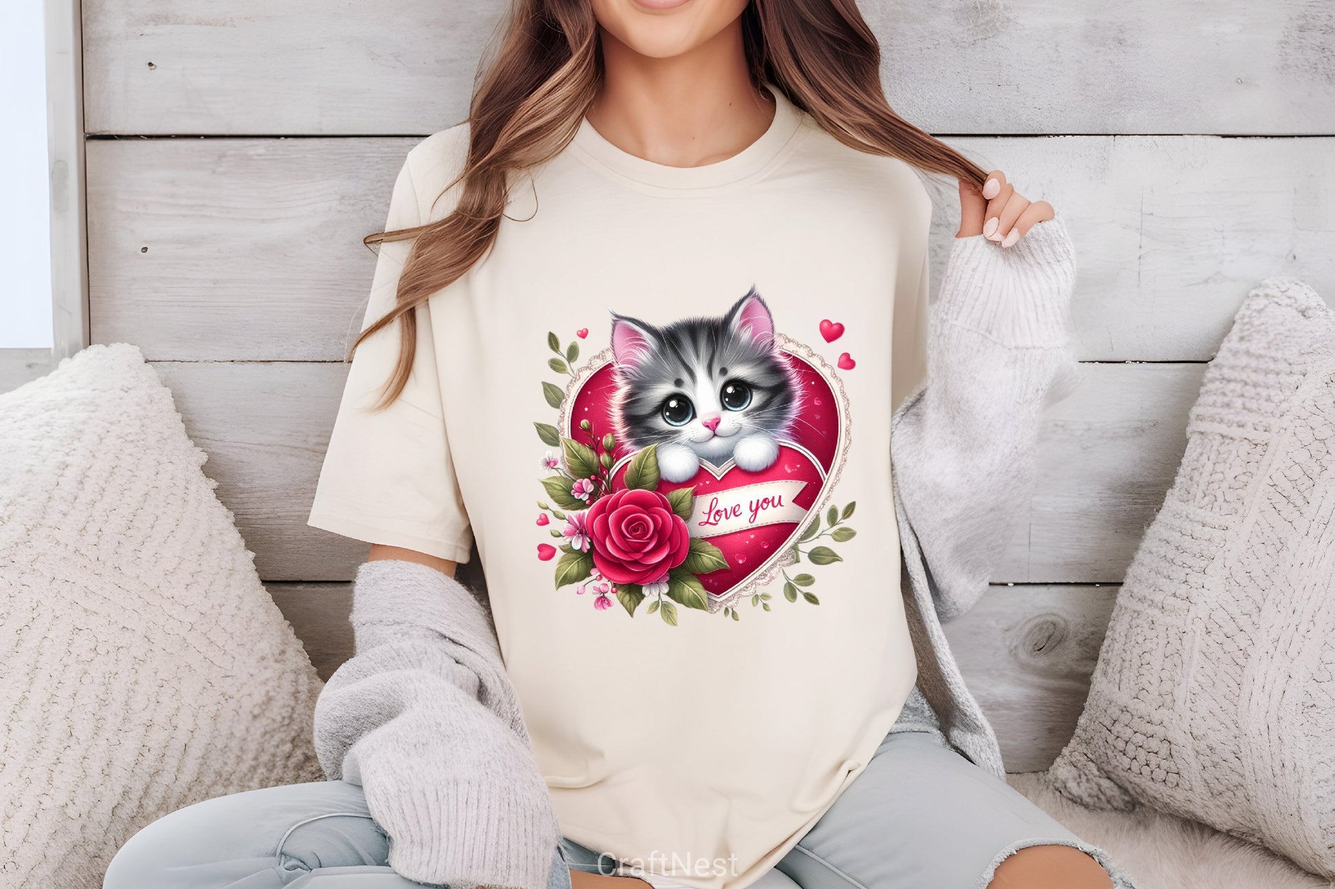 Love You Cat Valentine's Day Clipart Bundle 2 - CraftNest - Digital Crafting and Art