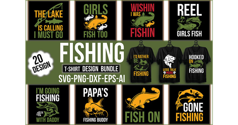 Fishing T-Shirt Bundle 6 - CraftNest - Digital Crafting and Art