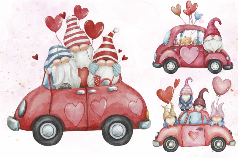 Valentine's Day Gnomes Clipart Bundle - CraftNest - Digital Crafting and Art