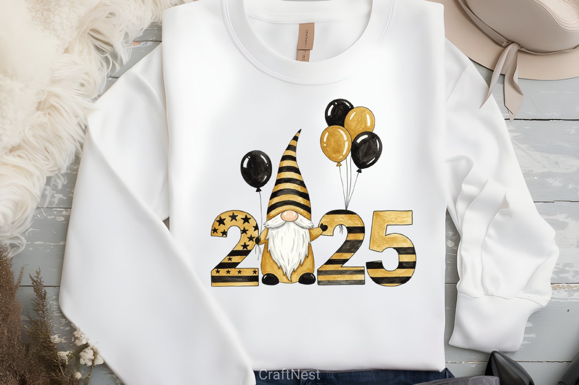 New Year Gnomes 2025 Clipart Bundle 5 - CraftNest - Digital Crafting and Art