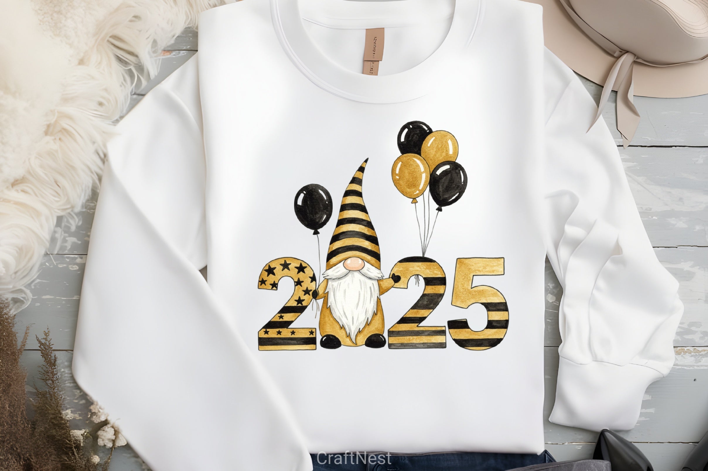 New Year Gnomes 2025 Clipart Bundle 5 - CraftNest - Digital Crafting and Art