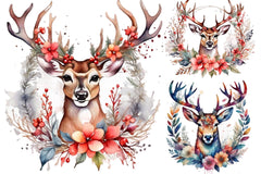Christmas Deer Clipart Bundle 2 - CraftNest - Digital Crafting and Art