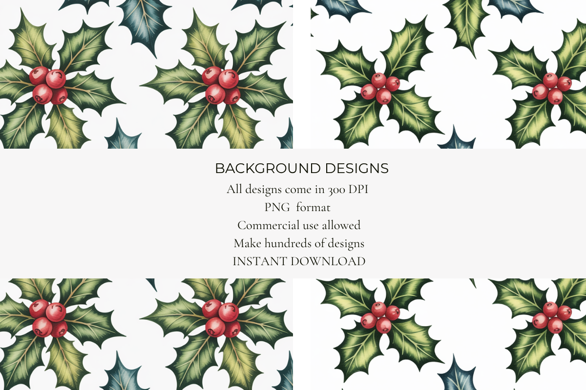 Christmas Holly Seamless Papers