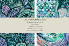 Mermaid Sparkles Junk Journal Papers - CraftNest - Digital Crafting and Art