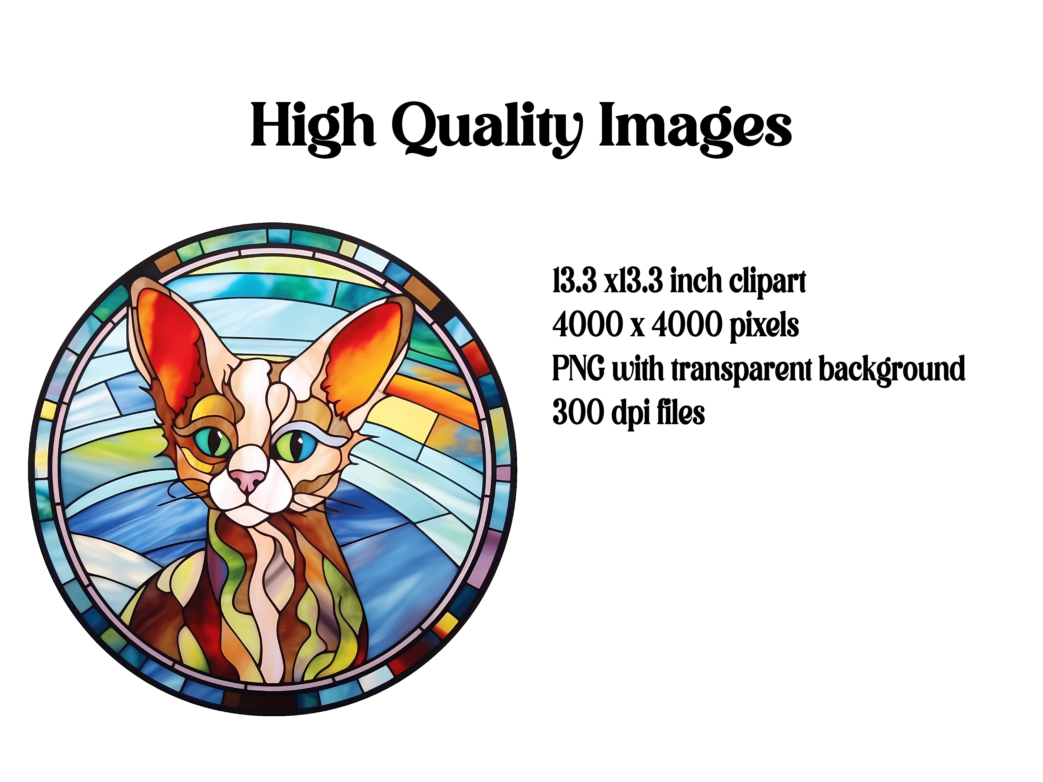 Stained Glass Cats Clipart - CraftNest